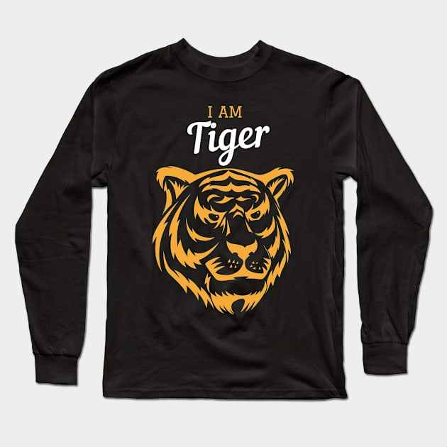 I am a tiger. Long Sleeve T-Shirt by Astroidworld